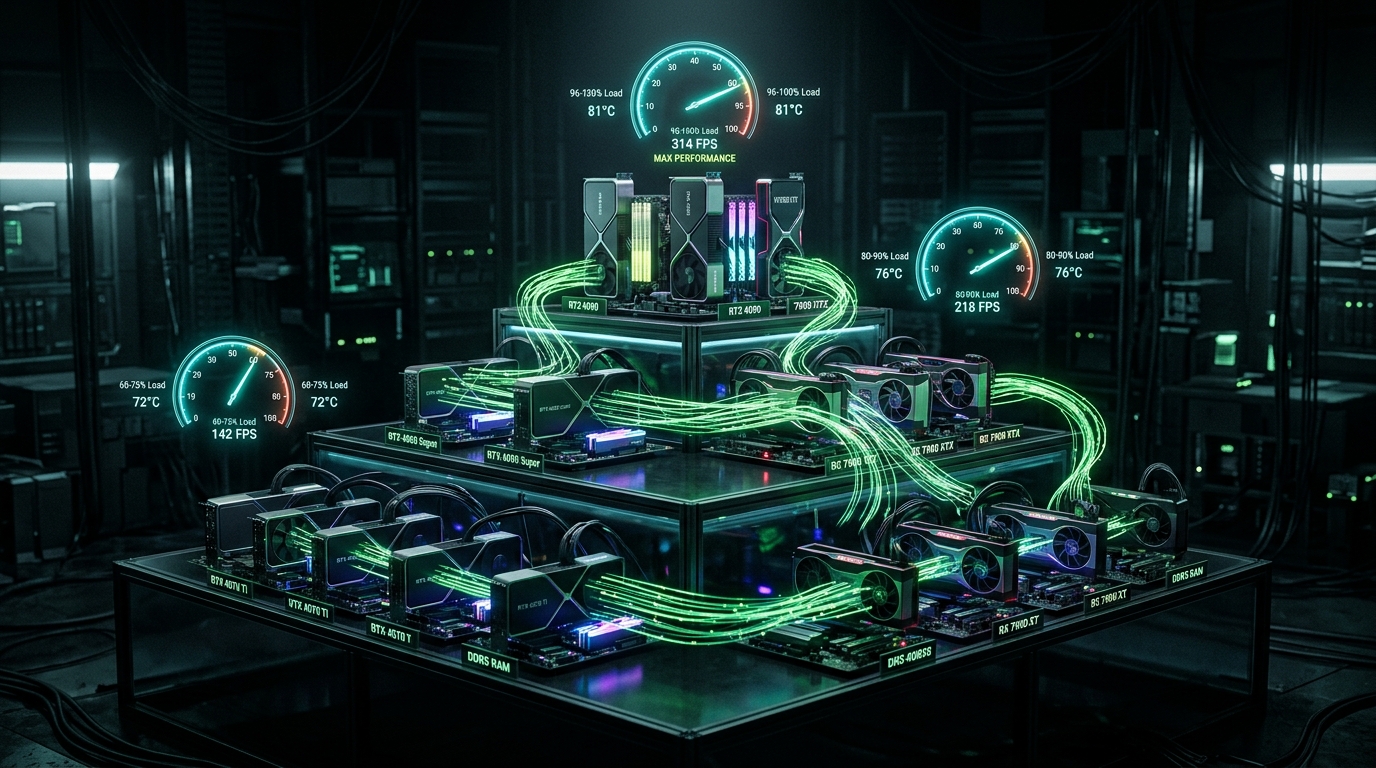 Tokens per second benchmark chart for Claude Code running against local LLMs by hardware tier