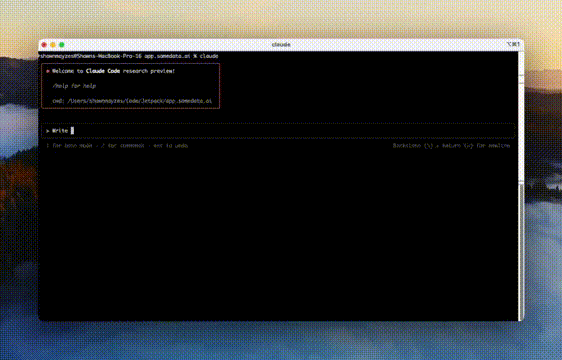 Demonstration of Claude Code helping with development tasks in the terminal