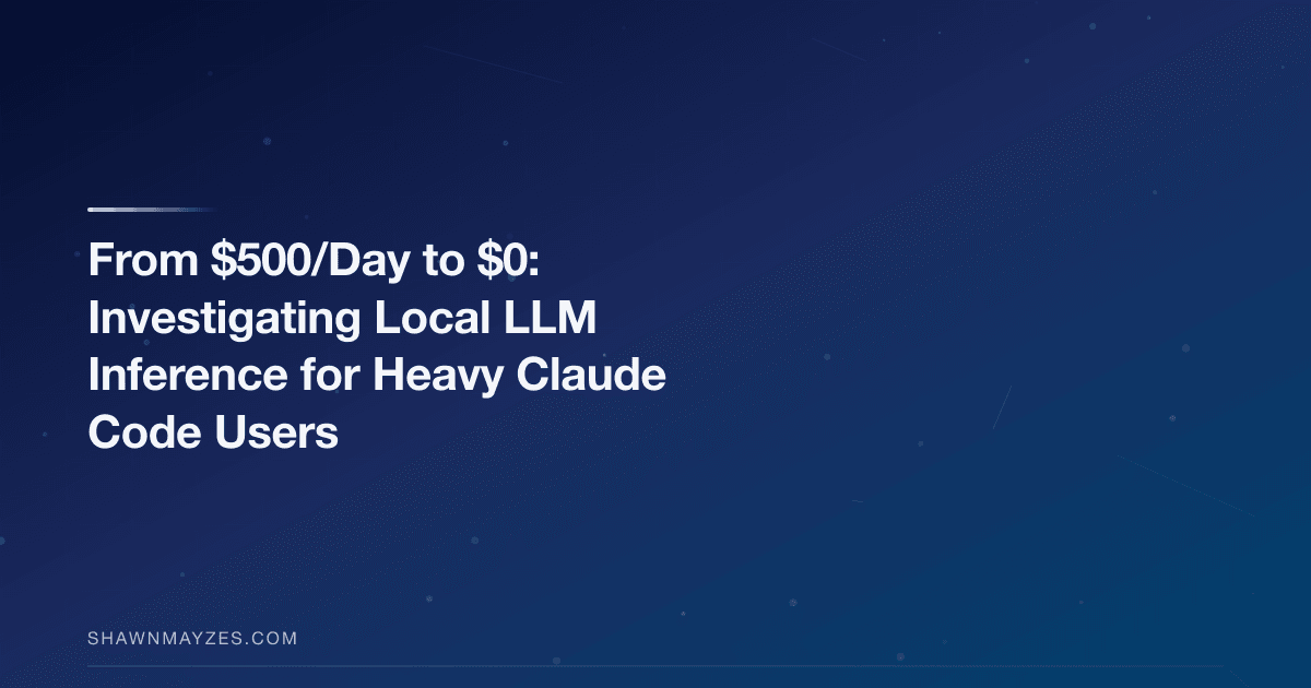 Local LLM Inference Investigation for Claude Code Heavy Users