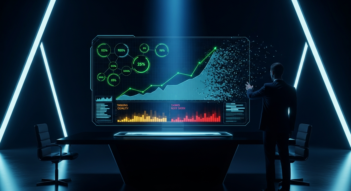 Dashboard showing engineering metrics with cycle time and defect rate trends