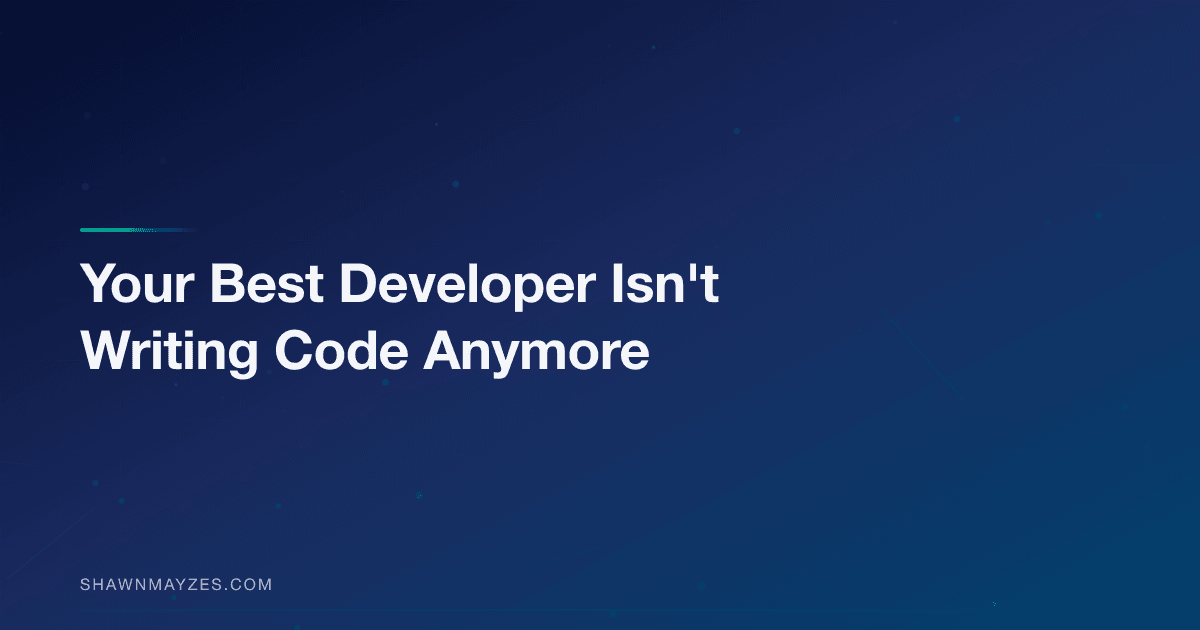 Developer orchestrating multiple AI coding agents on a modern workspace.